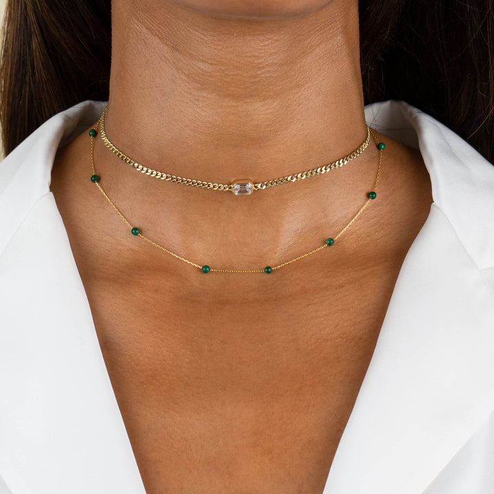  Colored Baguette Cuban Choker - Adina Eden's Jewels