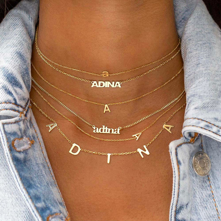  Solid Lowercase Initial Choker - Adina Eden's Jewels