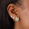  CZ 5 Petal Flower Stud Earring - Adina Eden's Jewels