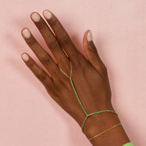  Colored Tennis Hand Chain Bracelet - Adina Eden's Jewels