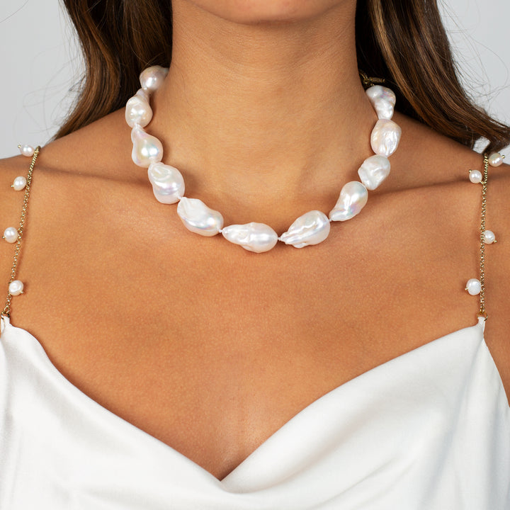  Large Pearl Toggle Necklace - Adina Eden's Jewels